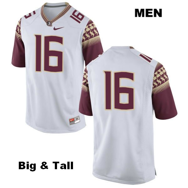 Men's NCAA Nike Florida State Seminoles #16 Alex Eleyssami College Big & Tall No Name White Stitched Authentic Football Jersey RTJ2869ZY